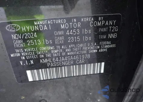 2025 Hyundai Sonata Sel from USA, damaged, VIN KMHL64JA4SA461978
